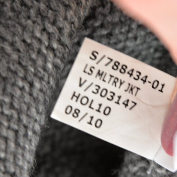 Vintage Y2K Banana Republic Lambswool Grey Military Sweater Cardigan Jacket Sz M - Picture 10 of 10